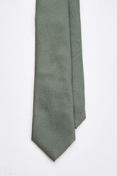Green Textured Tie Set with Tie Bar & Cufflinks